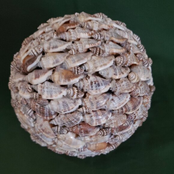 Seashell Home Decor Big Ball Sphere Sea Shell Beach Handmade - Picture 8 of 9